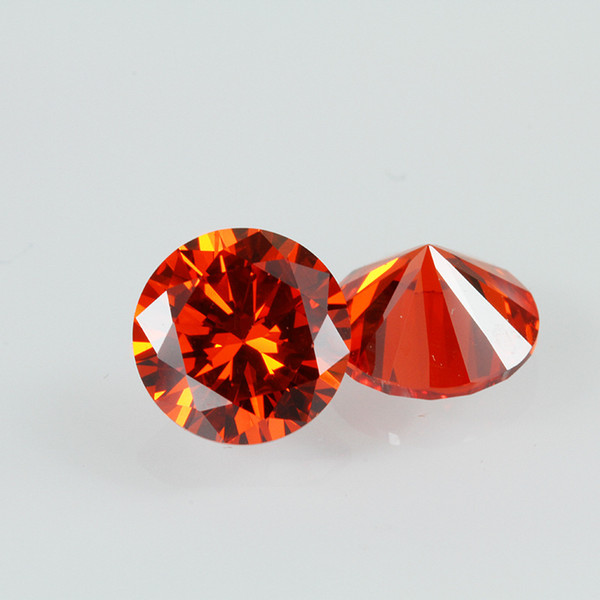 3A Small Size Orange Red CZ Stone Price 0.8-1.5mm Round Good Cut Lab Created Cubic Zirconia Loose Gemstone 1000pcs/lot