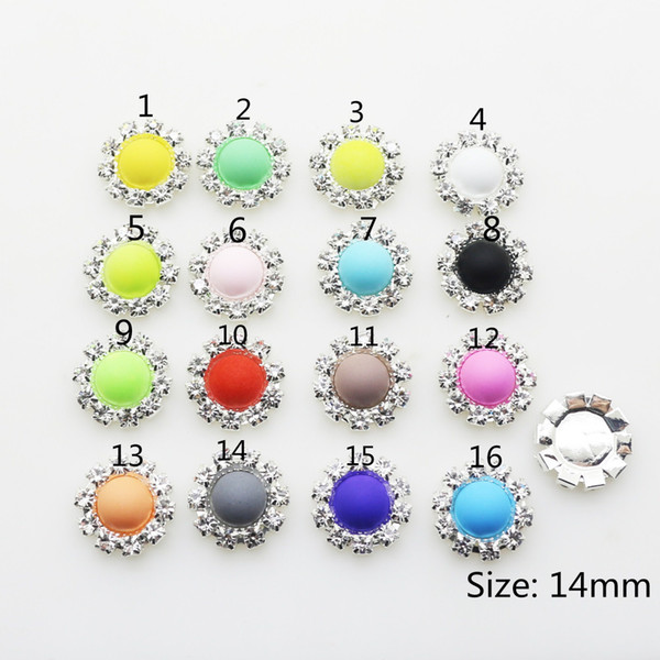 14mm Rhinestone Buttons 10Pcs/Lot UV Rubber Buttons Craft Scrapbooking Flatback Buttons Sewing Accessories