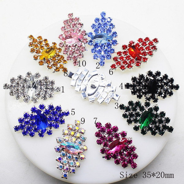 10PCS/lot 35MM*20MM Mix Color Rhinestone Buttons Acrylic crystal buttons for coats Clothing decorative deduction Shank DIY