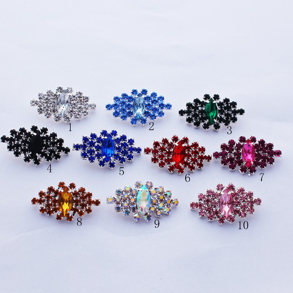 100pc 35MM*20MM Mix Color Rhinestone Buttons Acrylic crystal buttons for coats Clothing decorative deduction Shank DIY