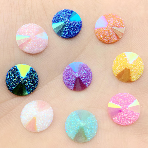 12mm AB flatback stones and crystals Resin Round Rhinestone trim DIY Wedding Dress button-B68