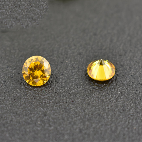 1000pcs/lot Large Stock Yellow CZ Gems Machine Cut Round 0.8-1.5mm Lab Created Loose Stones For Silver Jewelry And Gold Jewelry