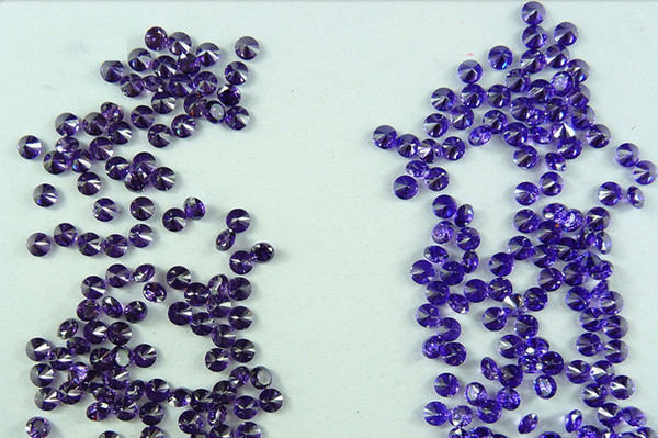 Good Quality 1.6-2.3mm Round Amethyst February Birthstone Stone CZ Synthetic Loose Stones For Jewelry Making 1000pcs/lot