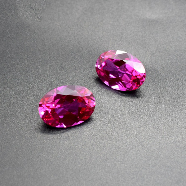 Good Quality 3A #3 Red Corundum Oval Cut 8*10-14*20mm Cubic Zirconia Synthetic Loose Gemstone For Jewelry Making 100pcs/lot Factory Direct