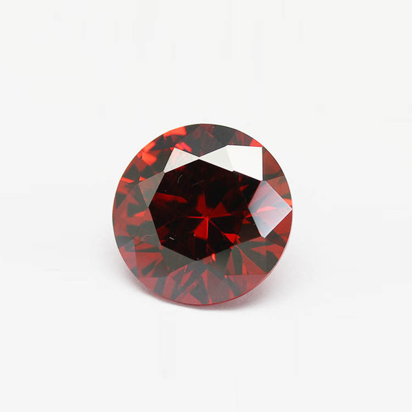 Loos Stone Garnet Color 3A Cubic Zirconia 4-6.5mm Round European Machine Cut Synthetic Gemstones For Jewelry Making 500pcs/lot