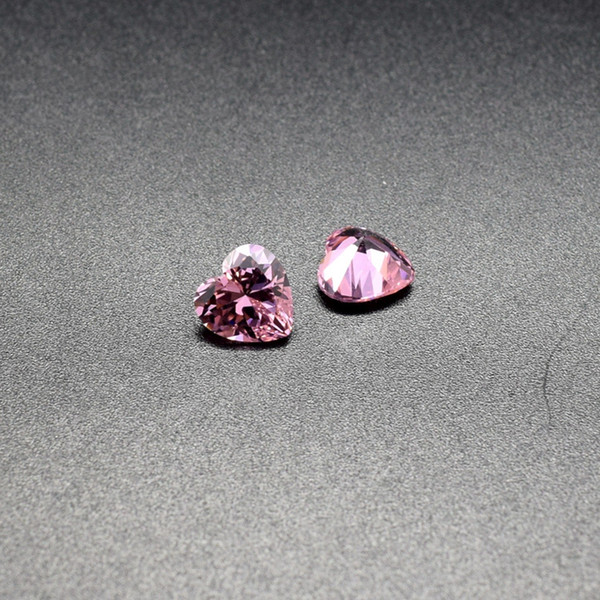 Heart Shape 3-8mm Pink Cubic Zirconia Factory Direct Machine Cut Synthetic Loose Stones For Jewelry CZ Setting 500pcs/Lot Free Ship