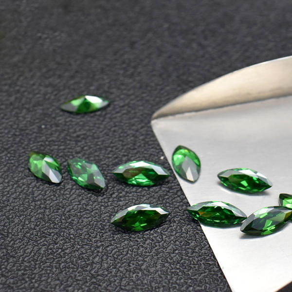 Emerald Green CZ 1.5x3mm-8x16mm 10 Sizes Marquise Cut High Quality 3A Synthetic Loose Gemstone Wholesale For Jewelry Making 200pcs/lot