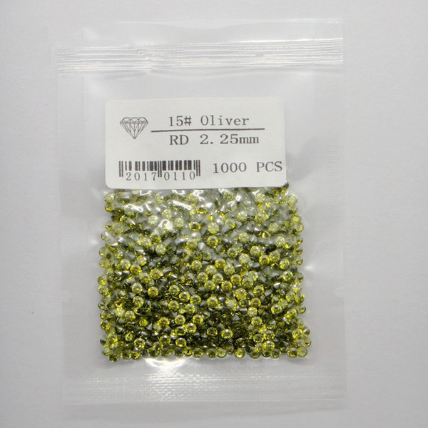 1000pcs/lot 3A Small Size 0.8-1.5mm Round Brilliant Cut Peridot CZ Stone Price Lab Created Cubic Zirconia Loose Stone For Jewerly