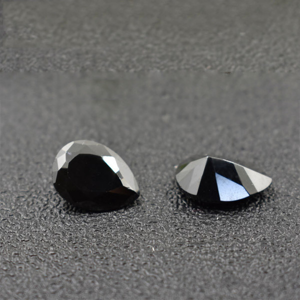 10x12mm-13x18mm 4 Sizes High Quality 3A Cubic Zirconia Black CZ Pear Cut Loose Gemstone Wholesale For Jewelry Making 100pcs/lot