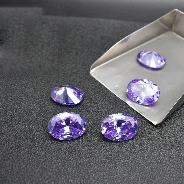 Factory Direct 3A Grad Lavender CZ Stone Oval Cut 10*12-13*18mm Cubic Zirconia Synthetic Loose Gemstone Beads For Jewelry Making 100pcs/lot