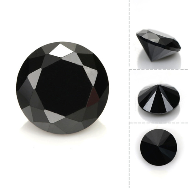 Synthetic Loose Stones 1.6-2.3mm Round Brilliant Lab Created Cubic Gems Black CZ For Jewelry Making 1000pcs/lot