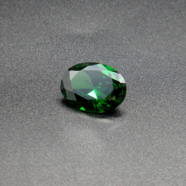 Emerald Green CZ 7 Sizes 3*4-7*9mm Oval Machine Cut Cubic Zirconia Synthetic Loose Gemstone Beads For Jewelry Making 200pcs/Lot