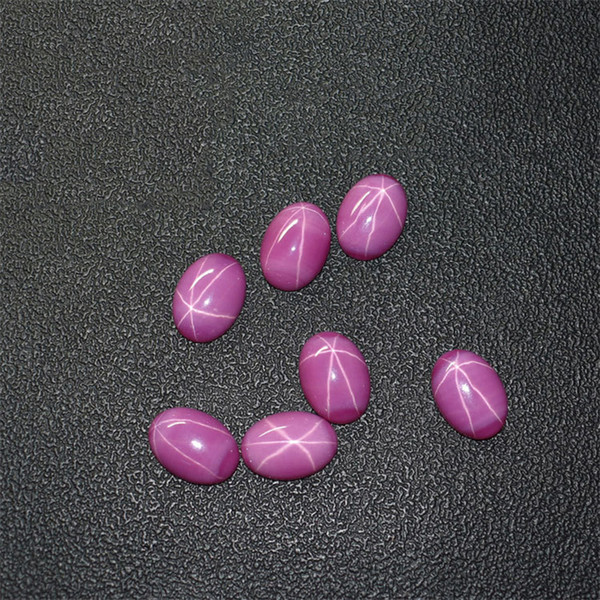 Wholesale Oval Cabochon 6*8mm-13x18mm Synthetic Star Sapphire Pink Gemstone with Good Price 5pcs/lot Free Shipping