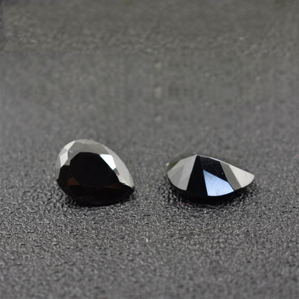 2x3mm-4x6mm 8 Sizes Pear Cut Cubic Zirconia Loose Synthetic Stone Black CZ Alternative for Gold And Silver Jewelry Making 500pcs/lot