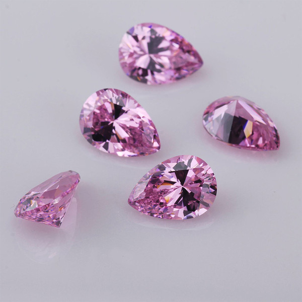 2x3mm-4x6mm 8 Sizes Pear Cut Cubic Zirconia Loose Synthetic Stone Pink CZ Alternative for Gold And Silver Jewelry Making 500pcs/lot