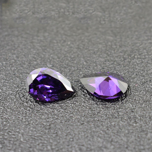 2x3mm-4x6mm 8 Sizes Pear Cut Cubic Zirconia Loose Synthetic Stone Amethyst CZ Alternative for Gold And Silver Jewelry Making 500pcs/lot