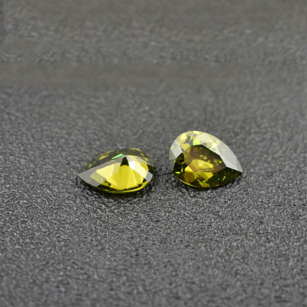 2x3mm-4x6mm 8 Sizes Pear Cut Cubic Zirconia Loose Synthetic Stone Peridot CZ Alternative for Gold And Silver Jewelry Making 500pcs/lot