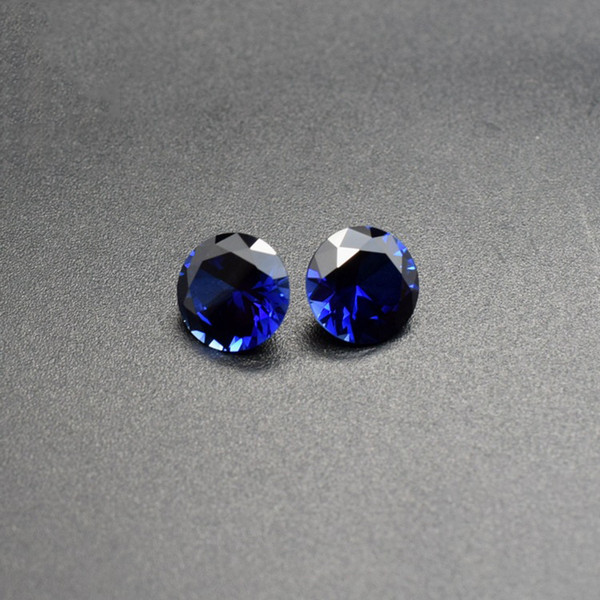 Big Sizes Synthetic Sapphire Color Blue Corundum Loose Stones Round 7-12mm Lab Created Cubic Gems CZ For Jewelry Making 200pcs/lot