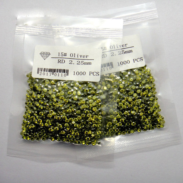 1000pcs/lot 1.6-2.3mm Round Brilliant Lab Created Cubic Gems Peridot CZ Synthetic Loose Stones For Jewelry Making