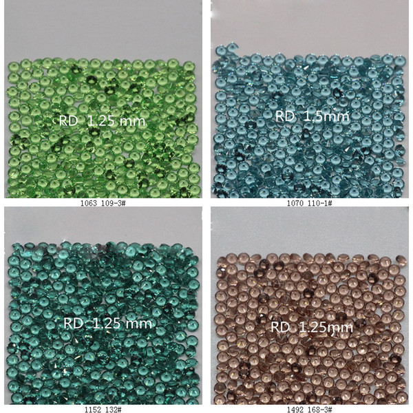 259 Colors Top Quality Nano Crystal Round 0.8-1.4mm Facet Cut Thermostable Synthetic Loose Gemstone For Jewellery 1000pcs Per Color A Lot