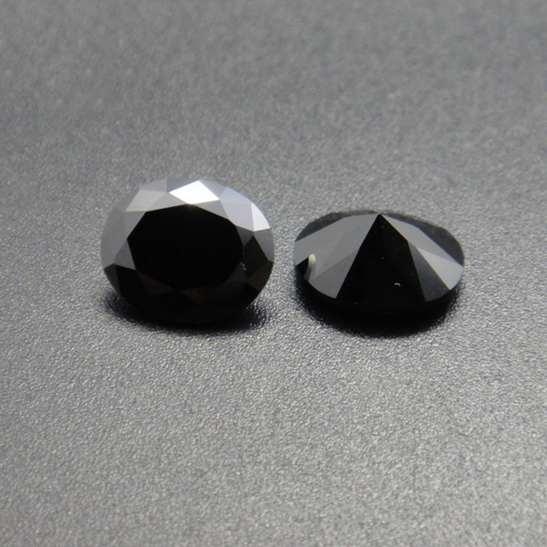 Factory Price 3A Grad 200pcs/lot Black CZ Oval Cut 5*7-9*11mm Cubic Zirconia Synthetic Loose Gemstone Beads For Jewelry Making