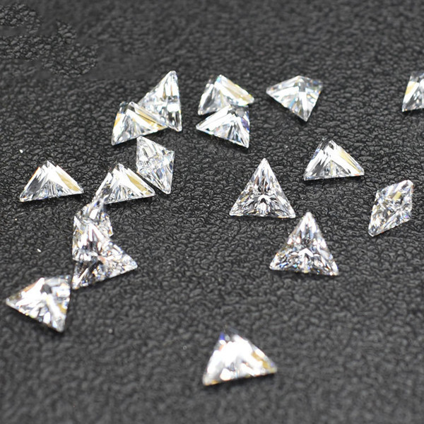 Triangle Cut 3A CZ 7-10mm Big Sizes Loose Diamond For Silver & Gold Jewelry White synthetic Cubic Ziconia Wholesale 500pcs/lot Free Ship