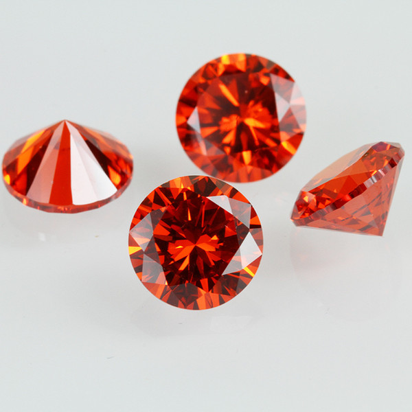 2.4-3.75mm Round Orange Red CZ Machine Cut Lab Created Loose Stone Color CZ High Quality 3A Cubic Zirconia1000pcs/lot