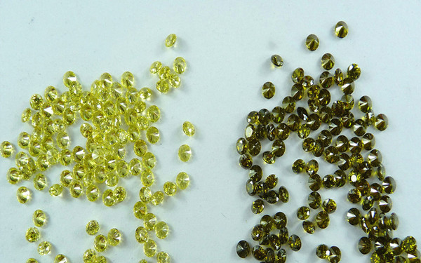 2.4-3.75mm Round Machine Cut Lab Created Loose Stone Olive Color CZ 3A Cubic Zirconia Peridot High Quality 1000pcs/lot