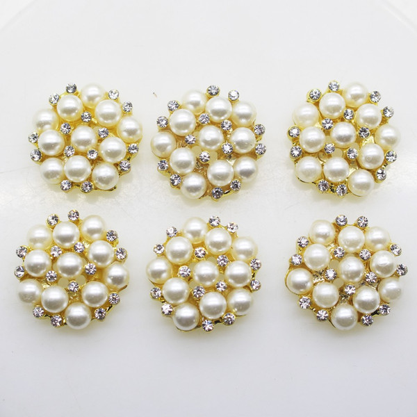 New 50pc 22mm Metal buttons Alloy Rhinestone button very beautiful decorate wedding invitations hair flower center scrapbooki