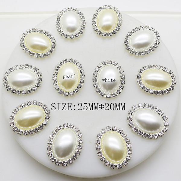 50pcs/lot Oval Pear Buttons Two colors Rhinestone Button Diamante Accessories for Wedding Scrapbook&Invitation Cards Decoration