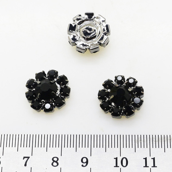 NEW50pcs/lot 16mm Mixed color Rhinestone Button Flower Diamond Buttons for Wedding Embellishment Decoration Headwear Accessories