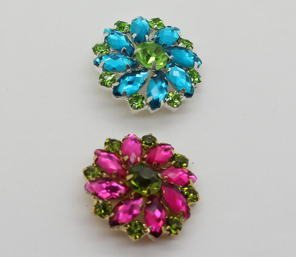 10pcs/Lot Special Stargazer Acrylic Rhinestone Button with Shank Backing, Mixed Assorted Color,