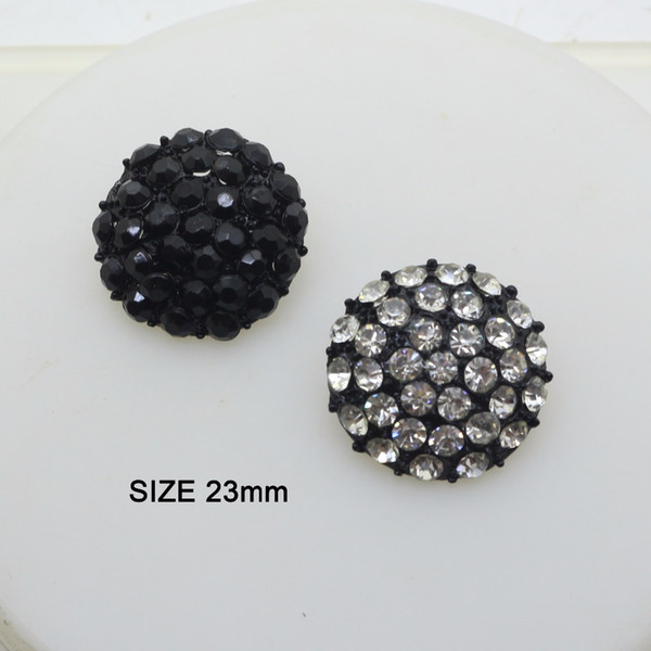 New 20pcs/set 23mm Round Diamond Brooch Button Snap Flatback Metal Buttons Crystal for Wedding Bouquet Child Hair Ribbon Decorative