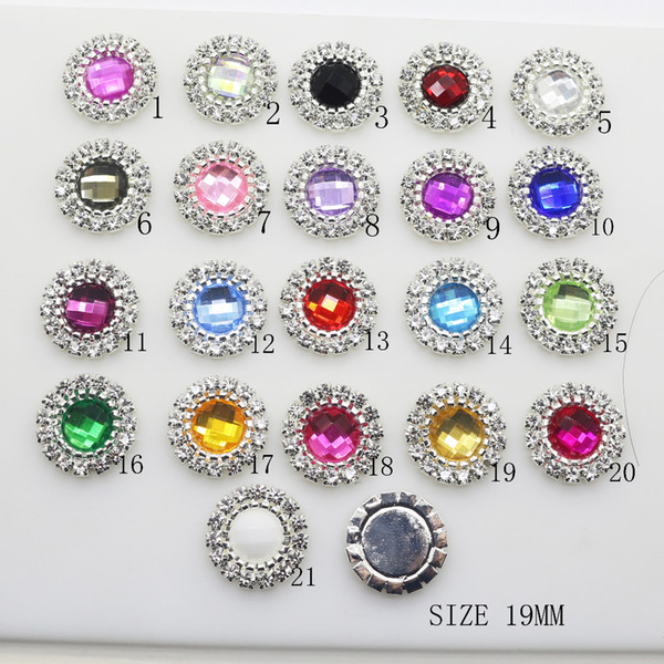 2018 New 10Pcs Colorful Fashion Rhinestone Buttons Romantic Topper Wedding Invitation Card Decoration Acrylic Flatback Flowe