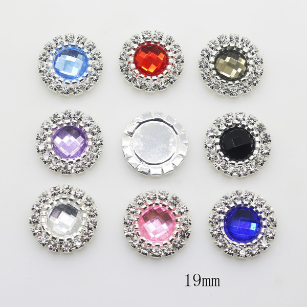 2017 New 50Pcs Colorful Fashion Rhinestone Buttons Romantic Topper Wedding Invitation Card Decoration Acrylic Flatback Flower