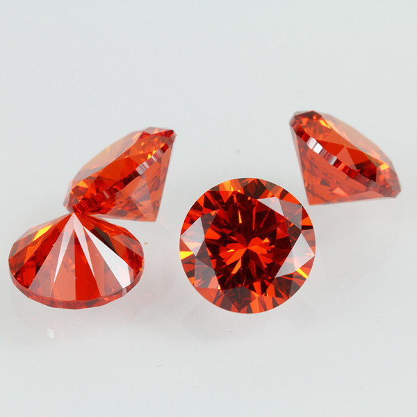 Synthetic Loose Stones 1.6-2.3mm Round Brilliant Lab Created Cubic Gems Orange Red CZ For Jewelry Making 1000pcs/lot