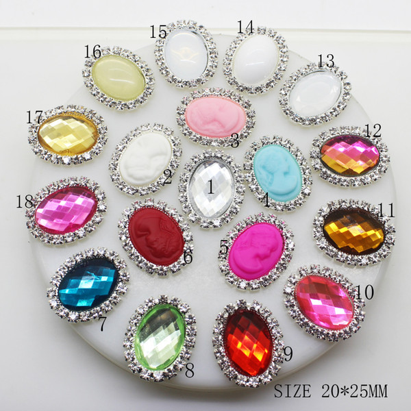 Factory 50pcs/lot Oval outlet Rhinestone Buttons Apparel decoration Girls Hair Accessories Wedding party Decoration