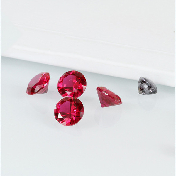 2.25-4.5mm Round Ruby CZ Machine Cut Lab Created Loose Stone 3A High Quality Cubic Zirconia For Jewelry Charm Locket 1000pcs/lot