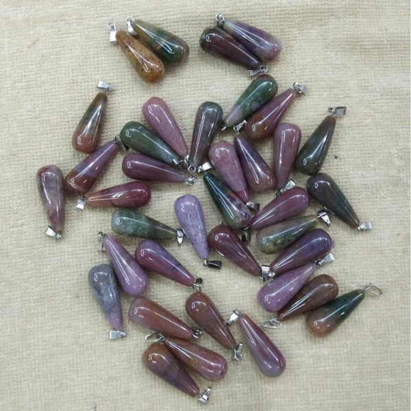 Fahsion Hot Sale Natural India Onyx Long Water Drop Shape Charms Pendants for DIY Jewelry Making 50Pcs/Lot Wholesale