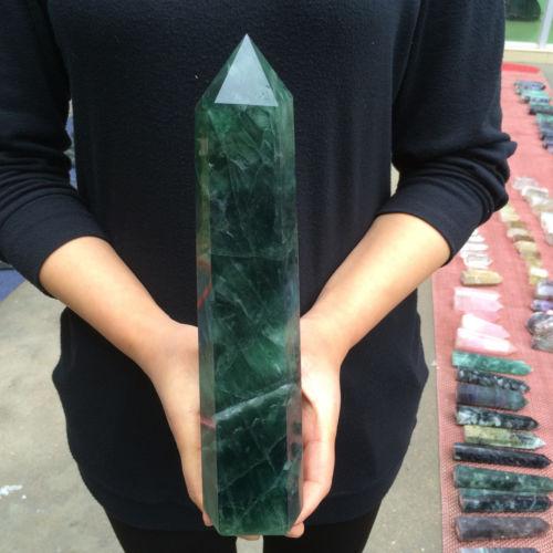 ABOUT 600g Natural Clear fluorite quartz Obelisk Crystal point Healing/