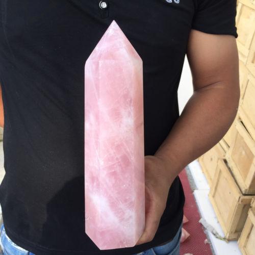 ABOUT 700g Natural Clear Pink crystal quartz Obelisk Crystal point Healing