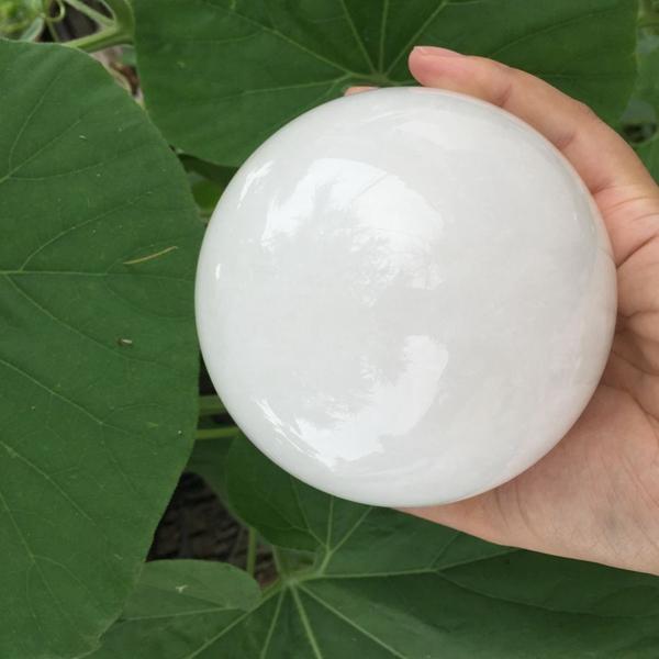 ABOUT 100MM Natural white crystal ball ornaments original stone white crystal ball artificial polished