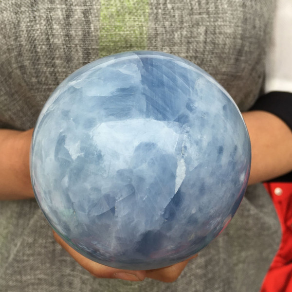 ABOUT 100MM Natural magic blue calcite Sphere quartz crystal ball Healing