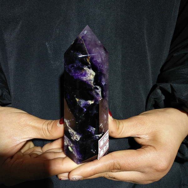 about 300g Natural Magic Rock Purple fluorite Quartz Crystal Point mineral Healing