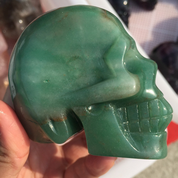 Natural Dongling jade carving skull ornament