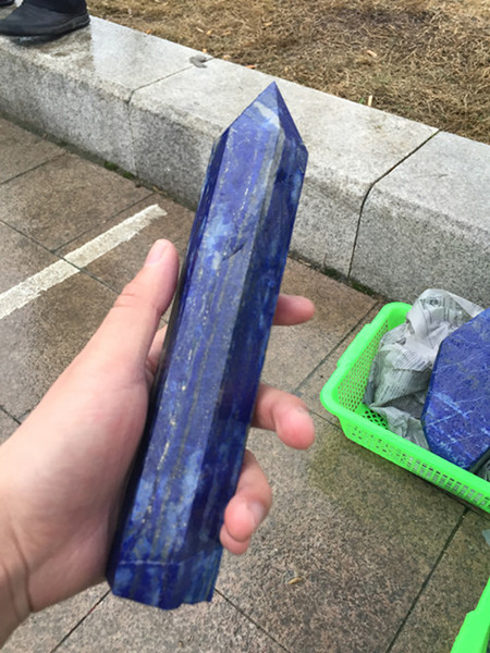 About 400g BEAUTIFUL NATURAL Lapis Lazuli quartz crystal double point healing ,Lingsite large single pointed six prism