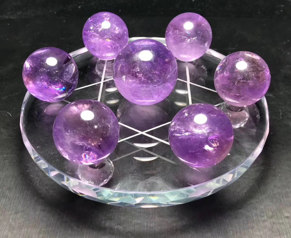 ABOUT 50g Natural Amethyst Quartz Crystal Sphere Ball Healing Stone