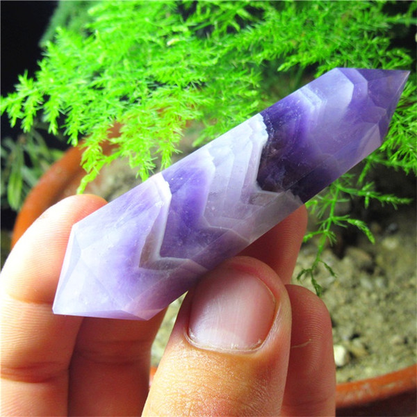 about 70g Natural beautiful crystal dream Amethyst QUARTZ CRYSTAL DOULLE DOUBLE WAND POINT HEALING