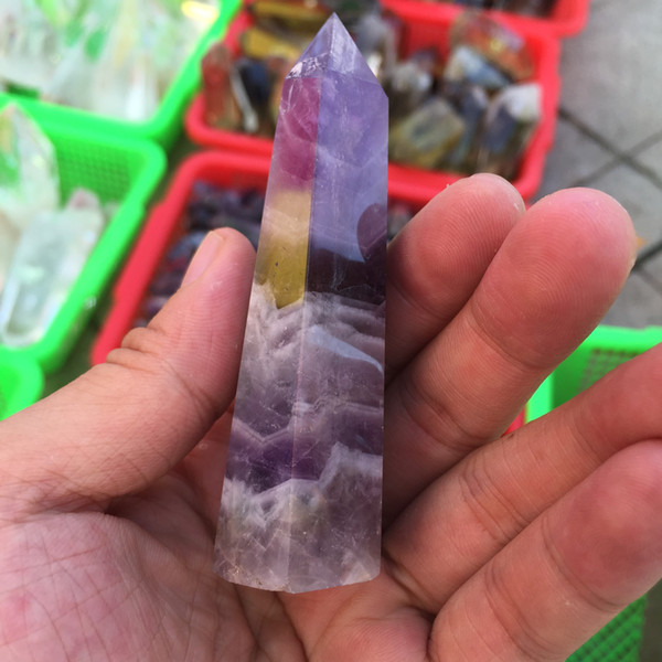 about 70g Natural beautiful crystal dream Amethyst QUARTZ CRYSTAL DOUBLE WAND POINT HEALING