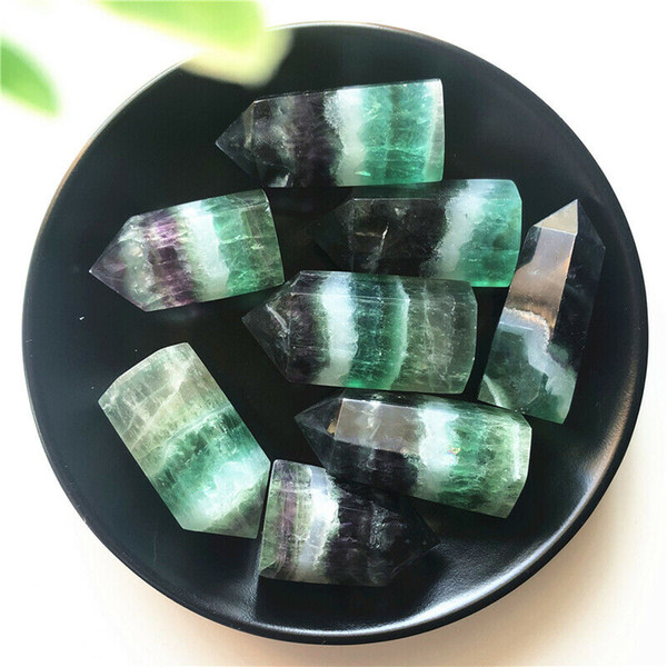 Free Postage Natural Rainbow Fluorite Quartz Crystal Mineral Obelisk Wand Tower Healing Amazing beauty Home Decor Wholesale